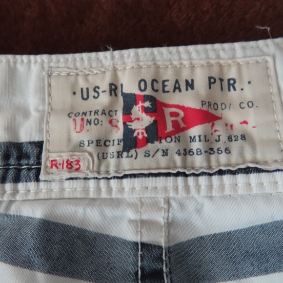Vtg Polo Ralph Lauren Trunks 4.5” Shorts 30 USRL Ocean Patrol Blue Wht Striped - Picture 5 of 10